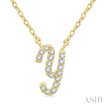 Script 'Y' Initial Diamond Pendant