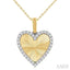 Heart Shape Fluted Diamond Fashion Pendant