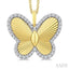 Butterfly Fluted Diamond Fashion Pendant