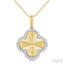 Clover Fluted Diamond Fashion Pendant