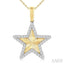 Star Fluted Diamond Fashion Pendant