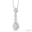 Pear Shape Halo Lovebright Diamond Pendant