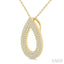 Pear Shape Three Row Diamond Fashion Pendant