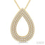 Pear Shape Three Row Diamond Fashion Pendant