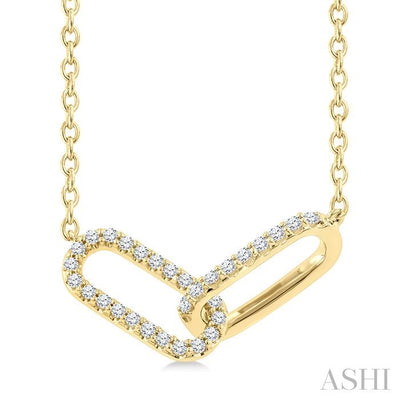 Paperclip Interlock Petite Diamond Fashion Pendant