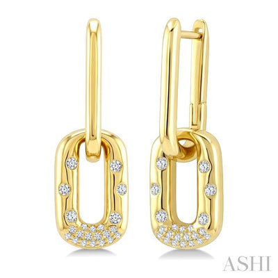 Paperclip Mosaic Diamond Fashion Earrings