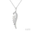 Angel Wings Fluted Diamond Fashion Pendant