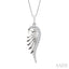 Angel Wings Fluted Diamond Fashion Pendant