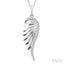 Angel Wings Fluted Diamond Fashion Pendant