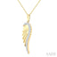 Angel Wings Fluted Diamond Fashion Pendant