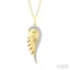 Angel Wings Fluted Diamond Fashion Pendant