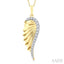 Angel Wings Fluted Diamond Fashion Pendant