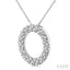 Circle Ribbed Diamond Pendant
