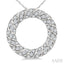 Circle Ribbed Diamond Pendant