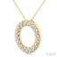 Circle Ribbed Diamond Pendant