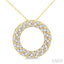 Circle Ribbed Diamond Pendant