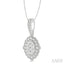 Oval Shape Halo Lovebright Diamond Pendant