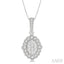 Oval Shape Halo Lovebright Diamond Pendant