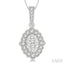 Oval Shape Halo Lovebright Diamond Pendant