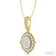 Oval Shape Halo Lovebright Diamond Pendant