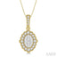 Oval Shape Halo Lovebright Diamond Pendant