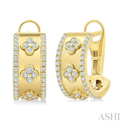 Clover Diamond Fashion Hoop Earrings