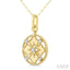 Circle Floral Medallion Diamond Fashion Pendant