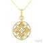 Circle Floral Medallion Diamond Fashion Pendant