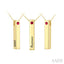 '2008, Benjamin' Gemstone Engraved Bar Name Pendant