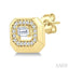 Emerald Shape Diamond Fashion Earrings