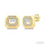 Emerald Shape Diamond Fashion Earrings