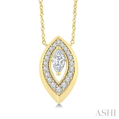 Marquise Shape Art Deco Diamond Fashion Pendant