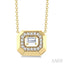Emerald Shape Diamond Fashion Pendant