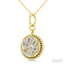 Dog Paw Fluted Medallion Diamond Fashion Pendant
