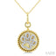Dog Paw Fluted Medallion Diamond Fashion Pendant