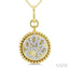 Dog Paw Fluted Medallion Diamond Fashion Pendant