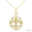 Fleur De Lis Medallion Diamond Fashion Pendant