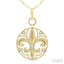 Fleur De Lis Medallion Diamond Fashion Pendant