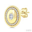 Oval Shape Art Deco Diamond Fashion Earrings