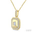 Emerald Shape Art Deco Diamond Fashion Pendant