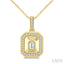 Emerald Shape Art Deco Diamond Fashion Pendant