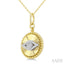 Evil Eye Fluted Medallion Diamond Fashion Pendant