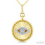 Evil Eye Fluted Medallion Diamond Fashion Pendant