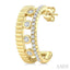Golden Glow Bezel Layered Diamond Fashion Half Hoop Earrings