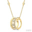 Golden Glow Bezel Layered Diamond Fashion Pendant