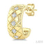 Golden Glow Diamond Fashion Half Hoop Earrings