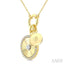 Circle Charm Fluted Diamond Fashion Pendant