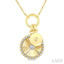 Circle Charm Fluted Diamond Fashion Pendant