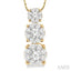 Round Shape Past Present & Future Lovebright Essential Diamond Pendant