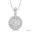 Round Shape Halo Lovebright Diamond Pendant